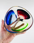 1950s MURANO RED GREEN BLUE BOWL/ASHTRAY