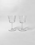 ANTIQUE ETCHED PALL MALL LIQUEUR GLASSES