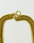 LIMITED EDITION 1980s RUNWAY CHANEL QUILTED CUT OUT PLATE DOUBLE CHAIN NECKLACE