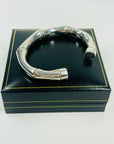 SIGNED 1990s TOM FORD GUCCI STERLING SILVER BAMBOO CUFF