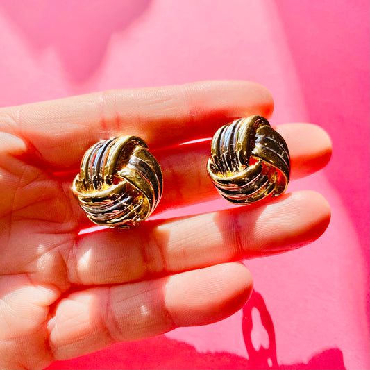 1980s 2 TONE KNOT EARRINGS