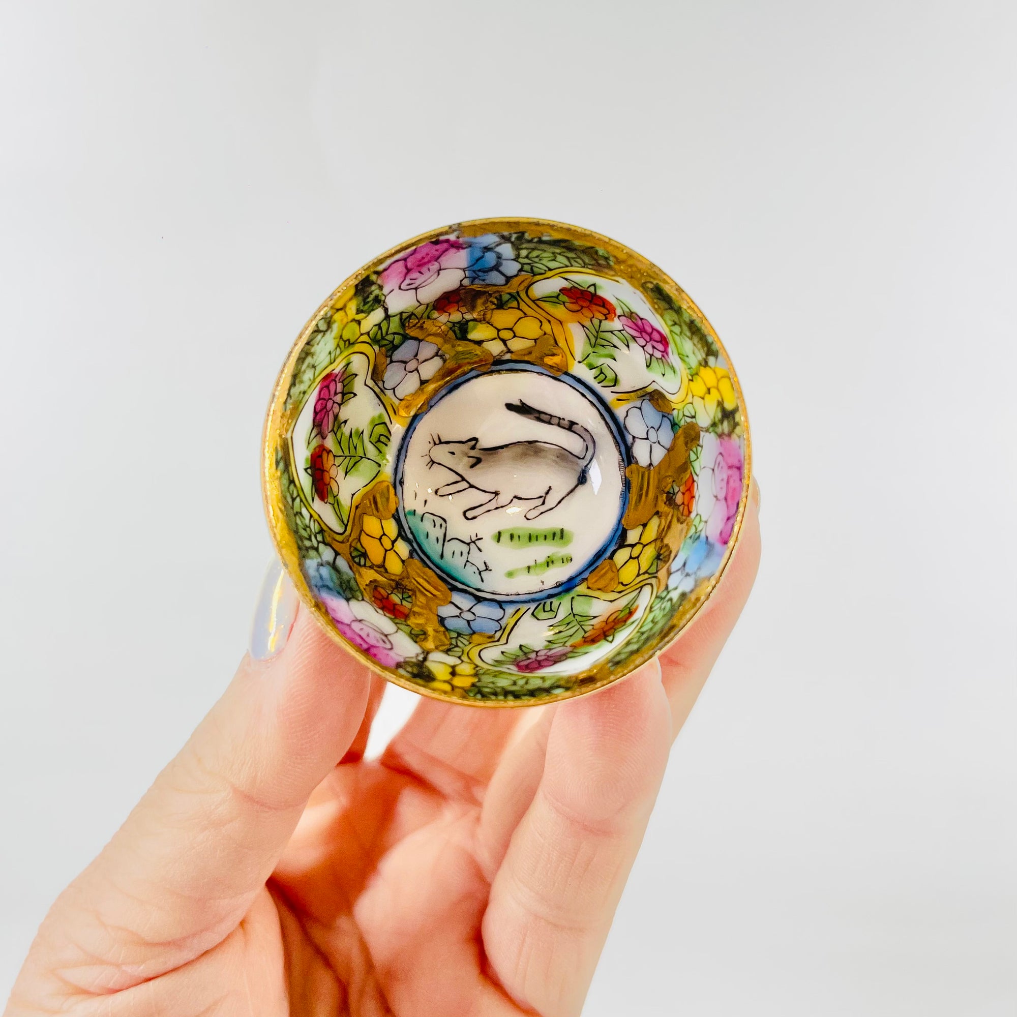 ANTIQUE CHINESE ZODIAC PORCELAIN MINI BOWL