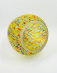 1960s SWEDISH YELLOW SATIN SPATTER ART GLASS VASE