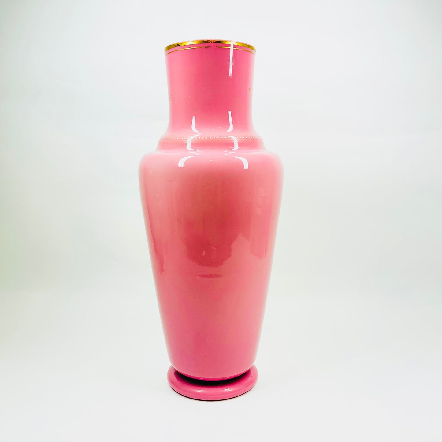 PINK OPALINE GLASS VASE