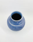 1980s AUSTRALIAN BLUE POTTERY FOOTED VASE BY BARBARA MASON