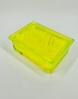 URANIUM GLASS NUDE MOTIF LIDDED BOX