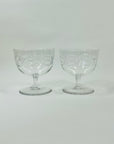 ANTIQUE ETCHED DIAMOND LACE CRYSTAL COUPE