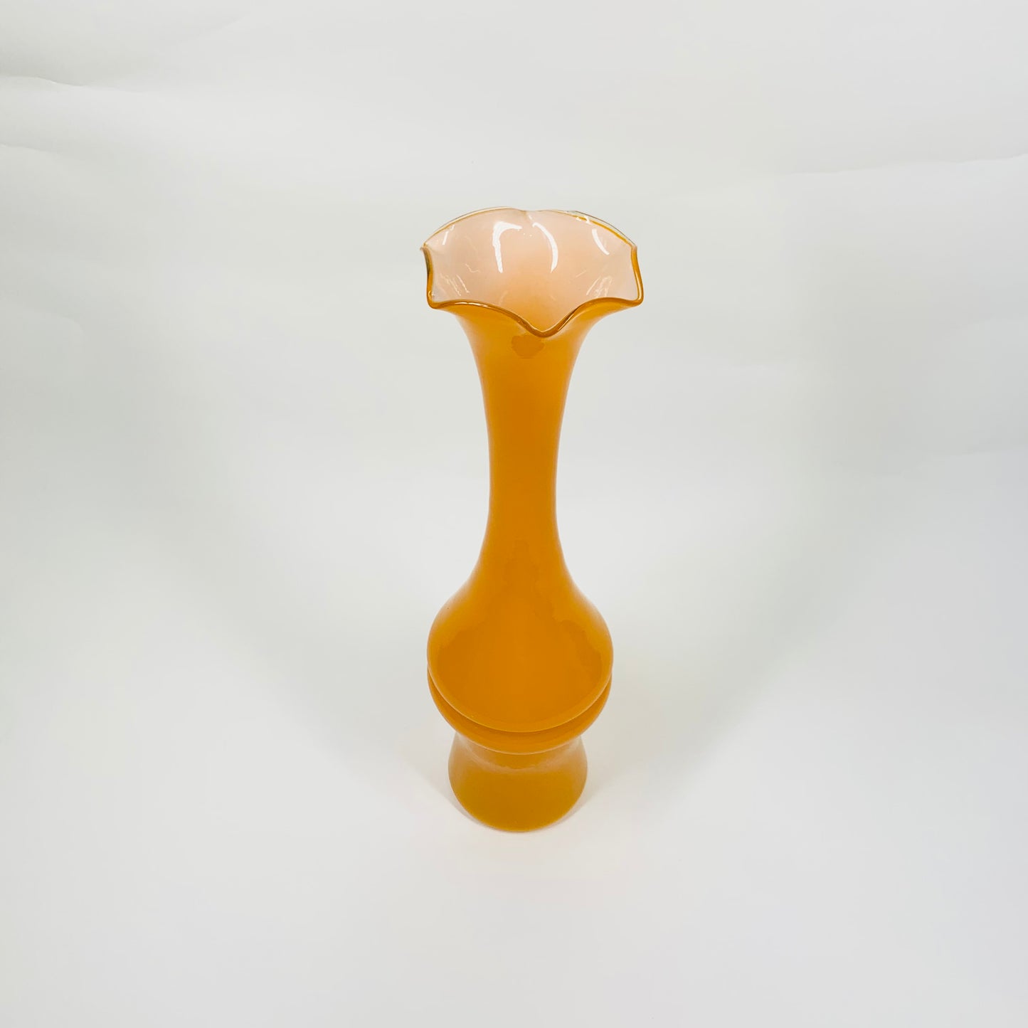 MCM CASED ORANGE RUFFLE RIM VASE