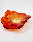 RED FLOWER GLASS BOWL/ASHTRAY