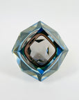 1960s BROWN GREEN YELLOW BLUE SOMMERSO DIAMOND FACETED GLASS BOWL