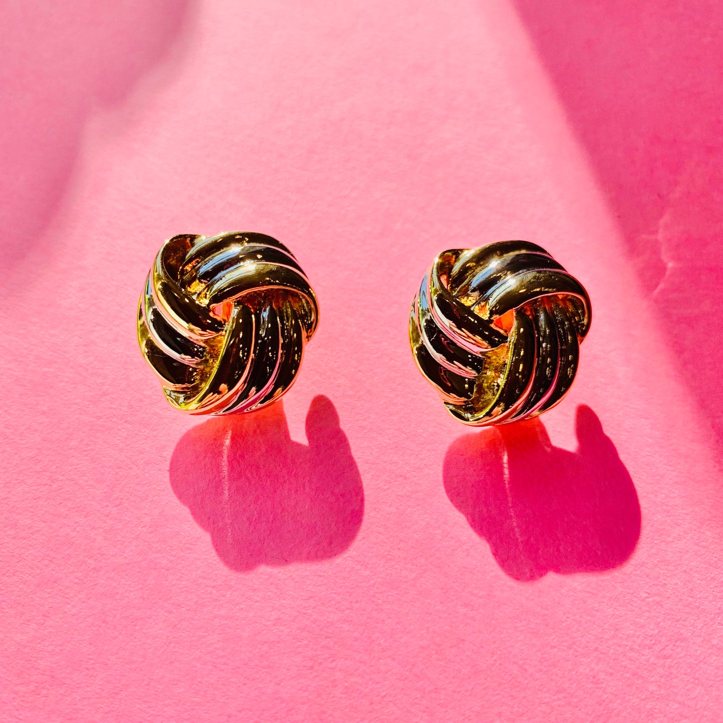 1980s 2 TONE KNOT EARRINGS