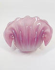1950s PINK MURANO OPALINE GLASS CLAM SHELL BOWL