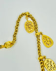 1995 CHANEL ARABESQUE LIMITED EDITION GOLD PLATED LOGO CHARM NECKLACE