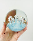 1980s BLUE CONTROLLED BUBBLE PAPERWEIGHT