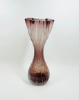 1960s MURANO AMETHYST/PURPLE SPATTER GLASS HANDKERCHIEF VASE