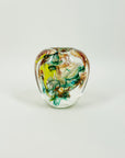 1960s MURANO HARLEQUIN SOMMESO ART GLASS GLASS POSY VASE
