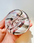 WHITE SWIRLS ABSTRACT PAPERWEIGHT
