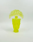 URANIUM GLASS BACCANTES PERFUME BOTTLE