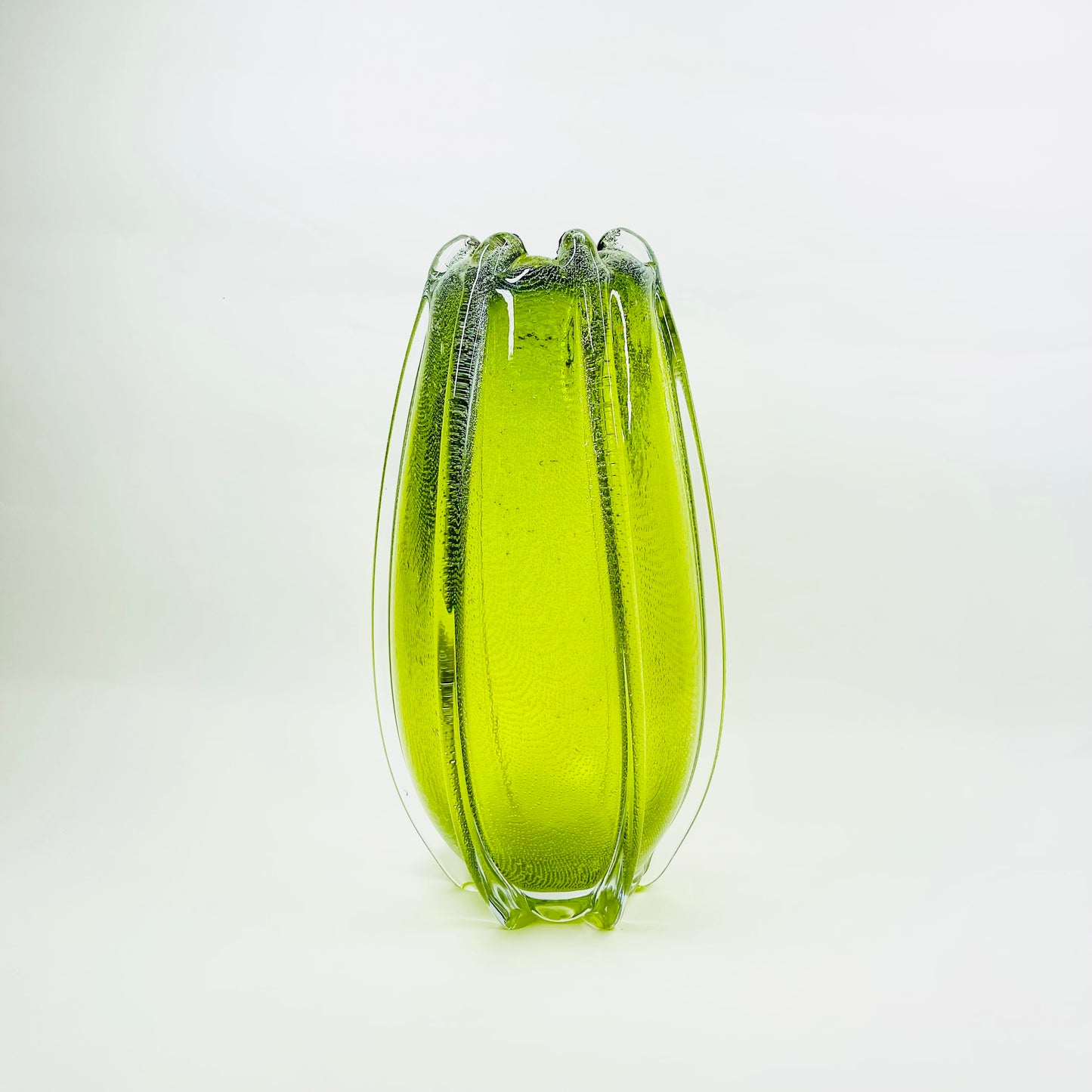 LARGE GREEN ART GLASS VASE
