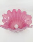 1950s PINK MURANO OPALINE GLASS CLAM SHELL BOWL (XL)