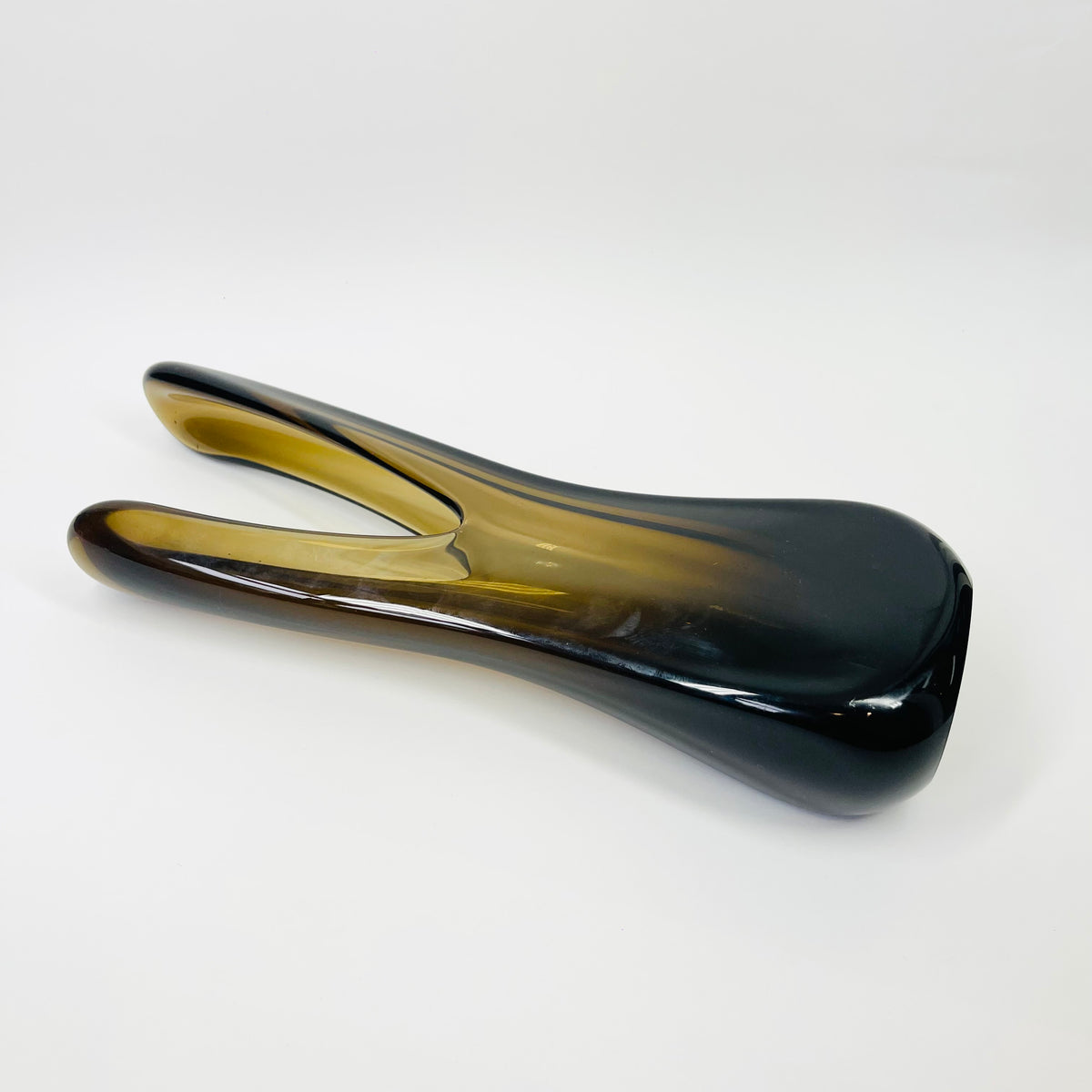 1960s MURANO BROWN SOMMERSO GLASS SWUNG VASE