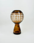 1970s TV TOWER BROWN CAMEO CRYSTAL GLASS VASE FOR HARZKRISTALL