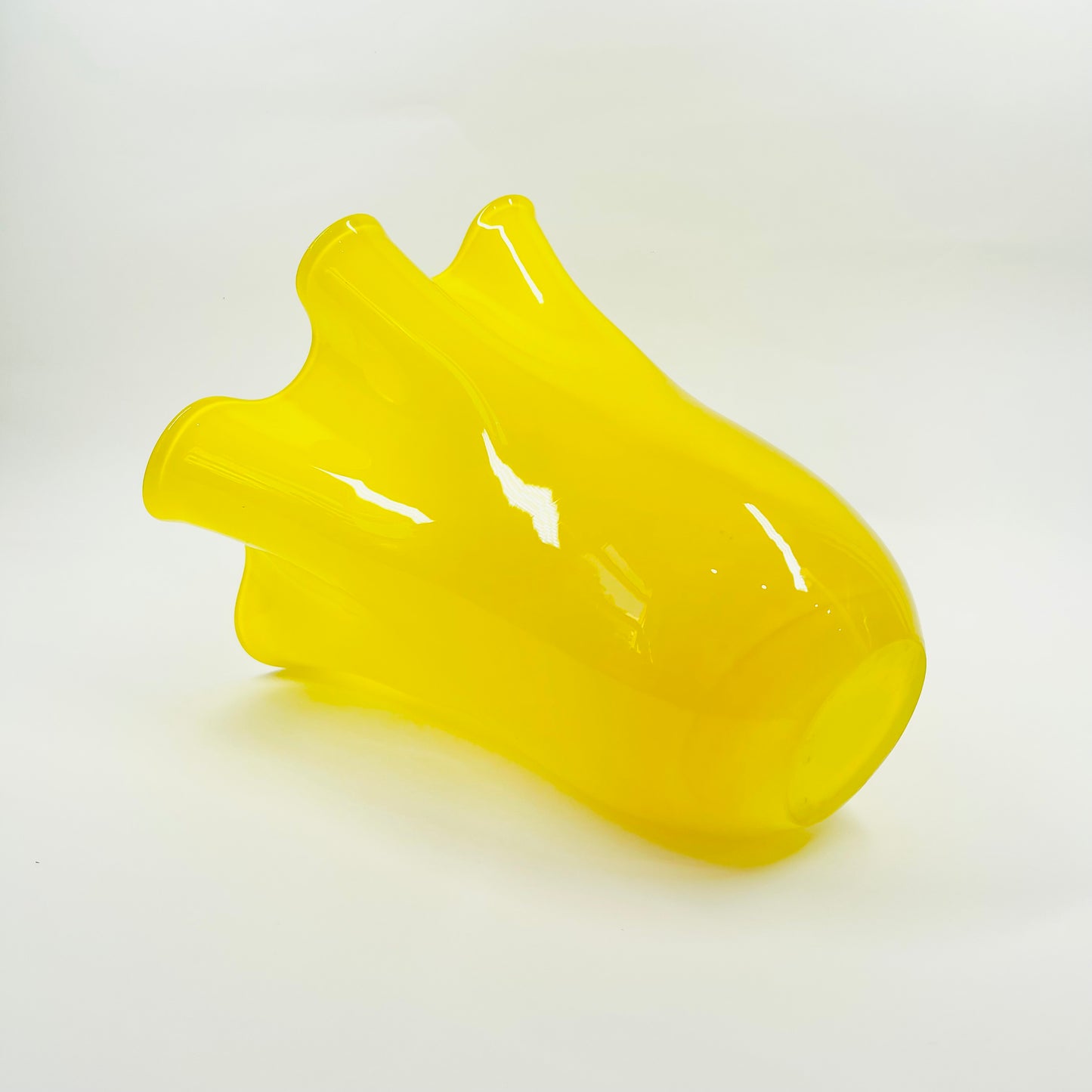 1960s YELLOW CASED HANDKERCHIEF VASE