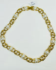 1980s NAPIER FANCY LINKS PEARL STATEMENT NECKLACE