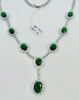 VINTAGE ART DECO STYLE GP COSTUME GREEN DIAMONTE FANCY LINKS FESTOON NECKLACE
