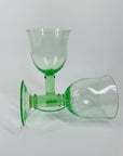 1960s GREEN GLASS GOBLETS