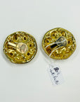 1980s STATEMENT FILIGREE BUTTON TUTTI FRUITTI CLIP ON EARRINGS