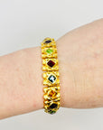 1950s BYZANTINE STYLE TUTTI FRUITTI FANCY LINKS BRACELET