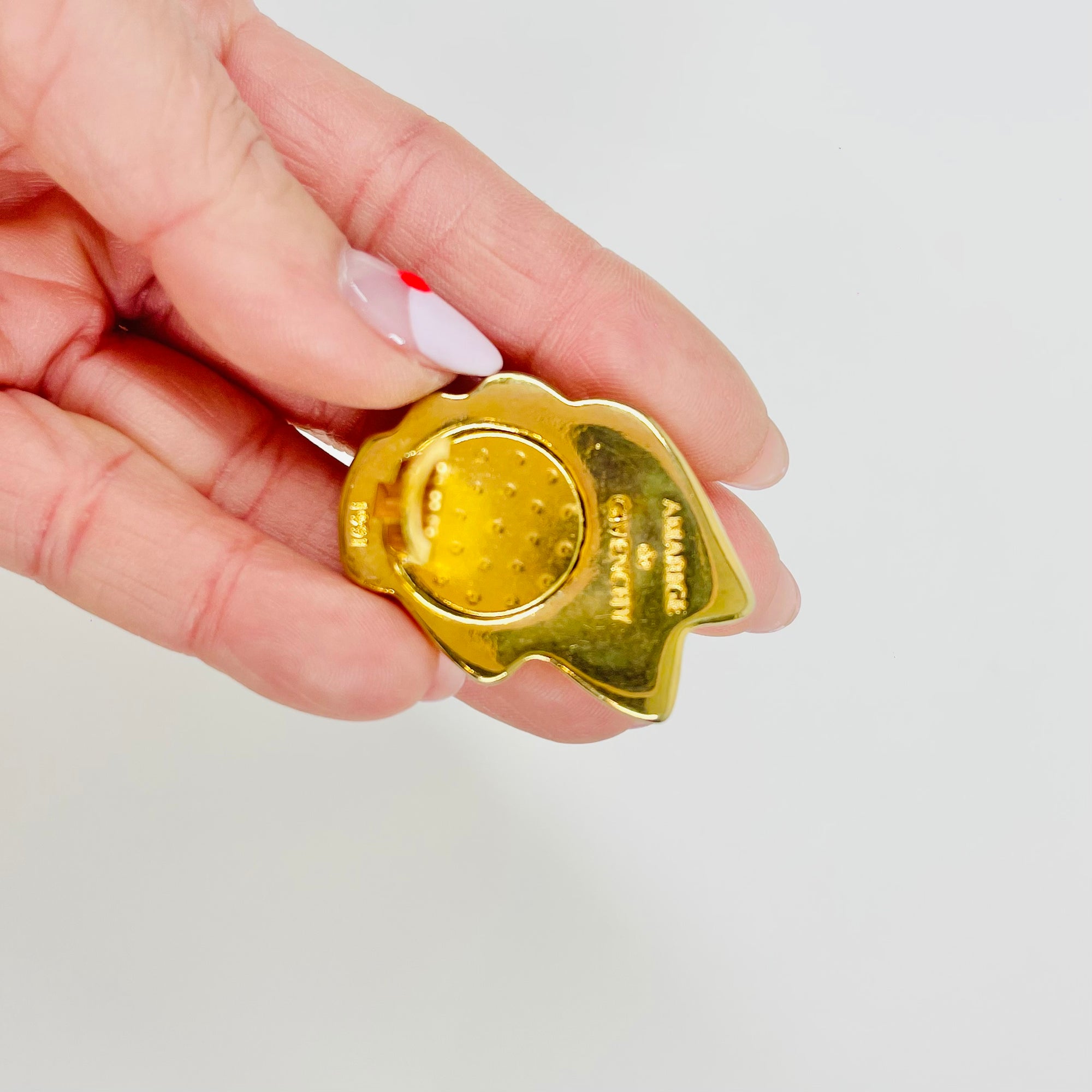 1991 GIVENCY GOLD WAVES KNOT CLIP ON EARRINGS