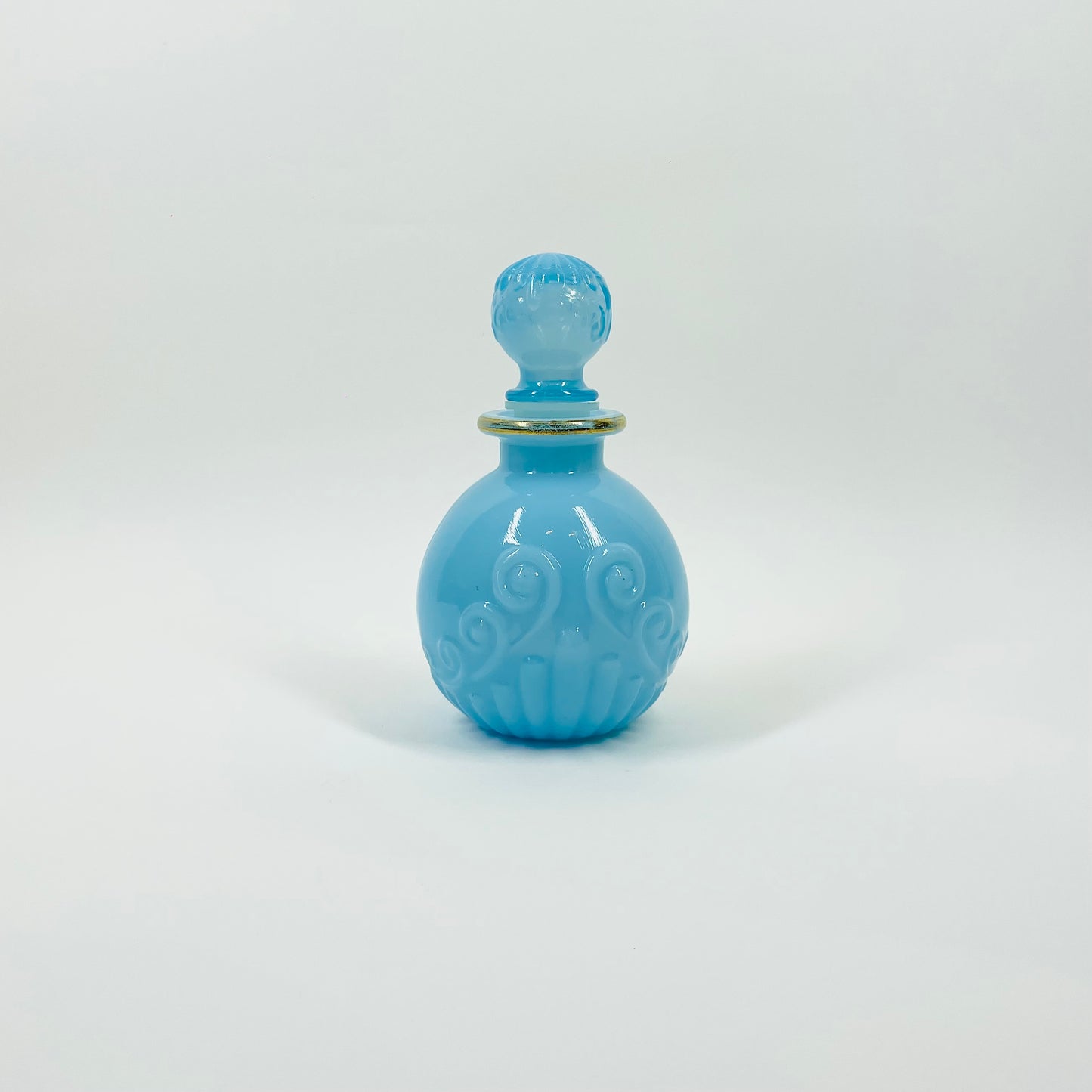 1950s AVON BLUE OPALESCENT GLASS PERFUME BOTTLE