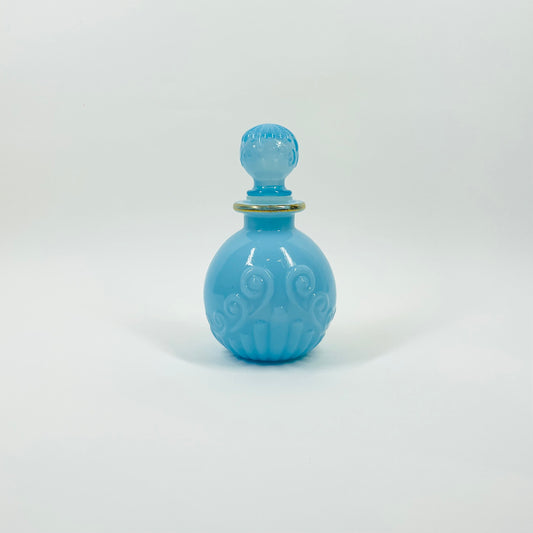 1950s AVON BLUE OPALESCENT GLASS PERFUME BOTTLE