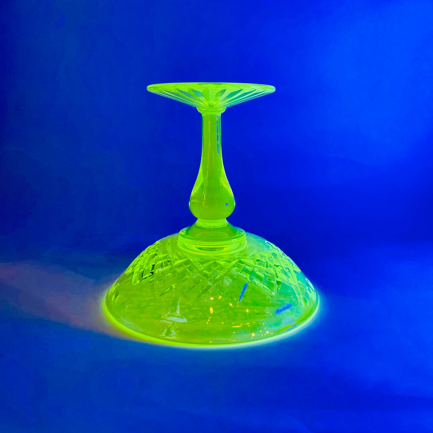 ANTIQUE URANIUM GLASS COMPORT