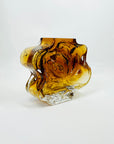 1960s FINNISH AMBER BARK GLASS VASE BY KAJ BLOMQVIST