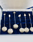 ANTIQUE JAPANESE STERLING SILVER ETCHED SPOON