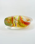 1980s MURANO HARLEQUIN LATTICINO ART GLASS VASE