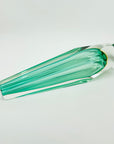 1980s TURQUOISE YELLOW SOMMERSO GLASS HEXAGON MANDRUZZATO VASE