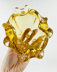 1950s MURANO AMBER PINCHED SOMMERSO GLASS BOWL/ASHTRAY