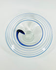 1980s COBALT BLUE MURANO WIRED GLASS BOWL