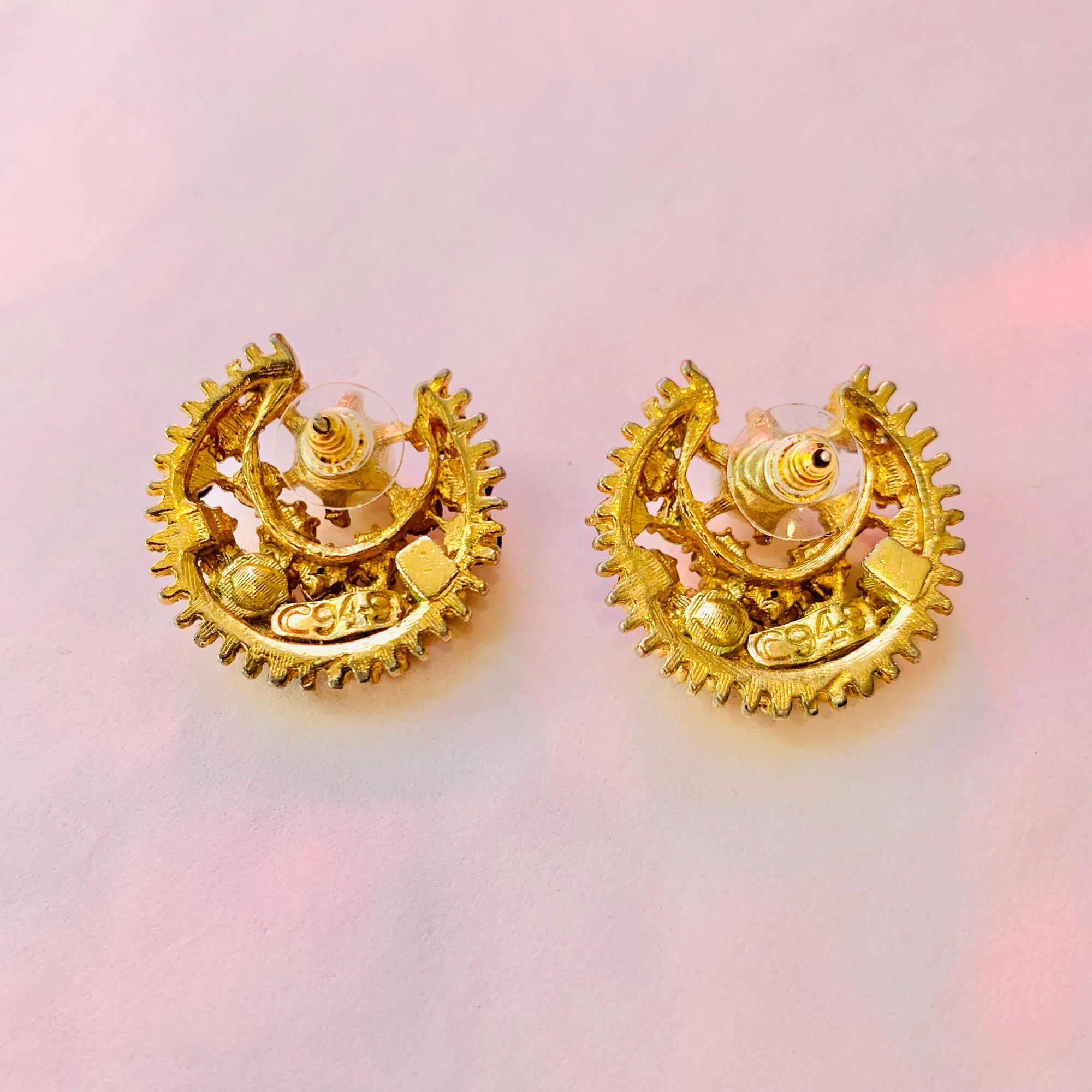 1980s TUTTI FRUITTI STATEMENT STUD EARRINGS