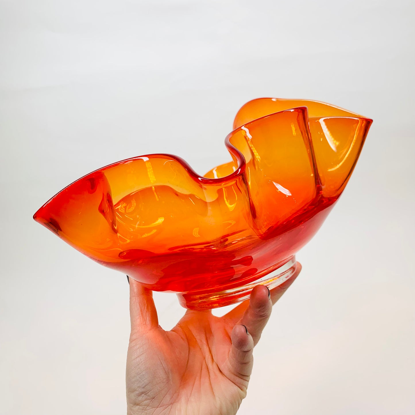 ORANGE RED OMBRE HANDKERCHIEF BOWL