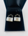 2023 LIMITED EDITION CHANEL RESIN MINIATURE COCO BAG PIERCED EARRINGS