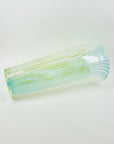 1980s MURANO CASED WHITE GREEN BLUE LATTICINO VASE