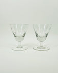 1940s ETCHED STAR SHORT STEM MINI PORT GLASSES
