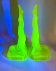 URANIUM GLASS NUDE FIGURINE BOOK ENDS