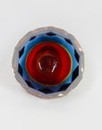 1950s MURANO MANDRUZZATO HARLEQUIN SOMMERSO DIAMOND FACETED GLASS BOWL
