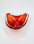 PINCHED RED GLASS PLATE
